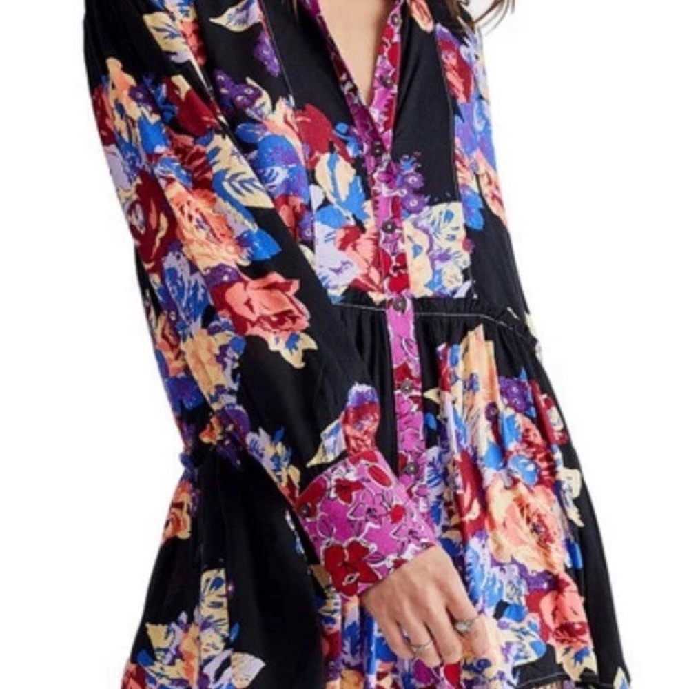 Colorful Patterned Free People Shirt Dress - XS/Small